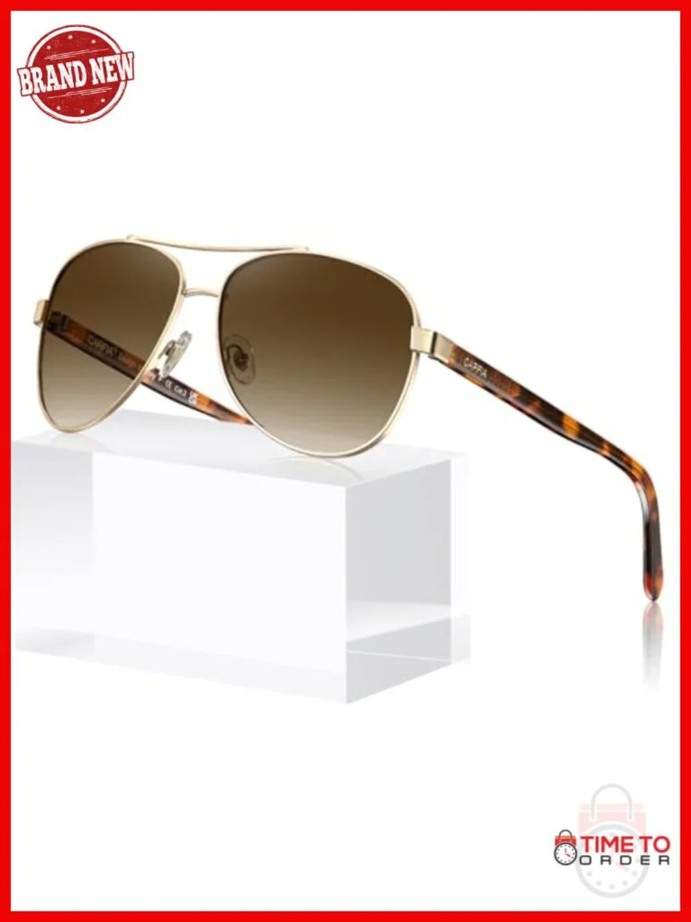 Polarized Sunglasses with Acetate Arms Metal Frame, UV400 Protection,